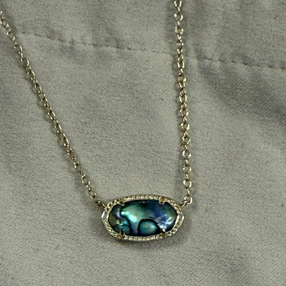 Kendra Scott Gold Necklace with Iridescent Stone - Picture 2 of 5